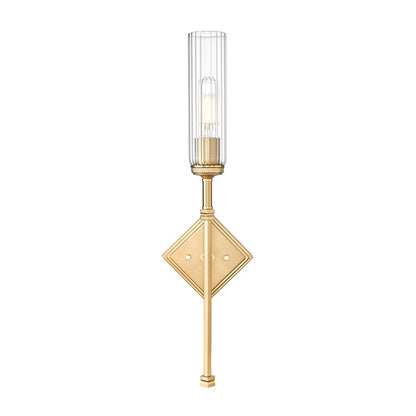 Z-Lite Esme 1 Light Wall Sconce, Modern Gold/Clear