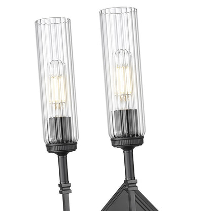 Z-Lite Esme 2 Light Wall Sconce, Matte Black/Clear