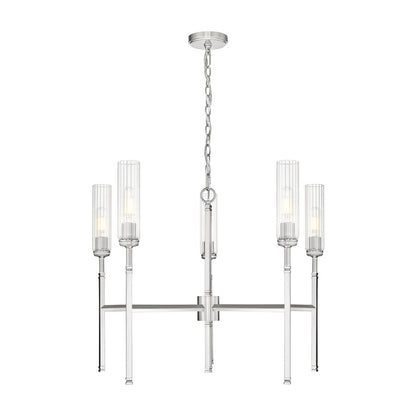 Z-Lite Esme 5 Light Chandelier, Brushed Nickel/Clear - 3047-5BN