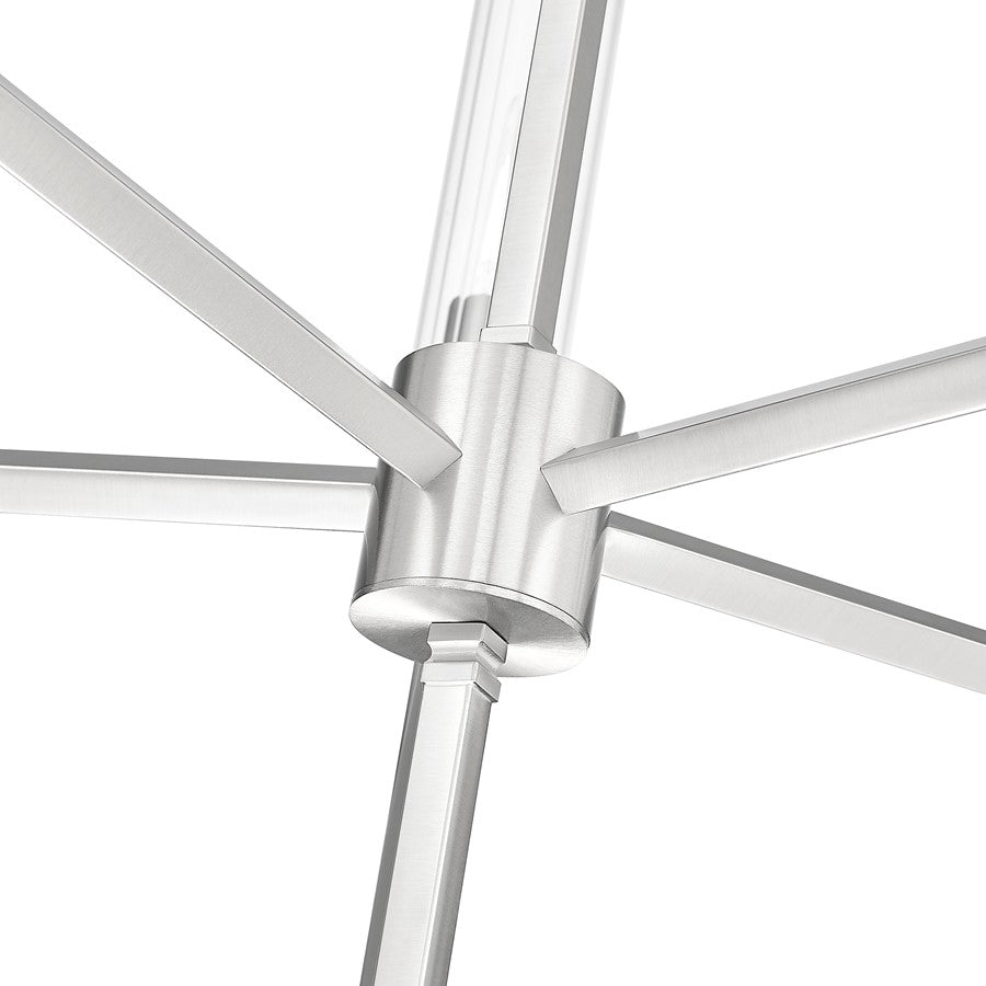 Z-Lite Esme 5 Light Chandelier, Brushed Nickel/Clear