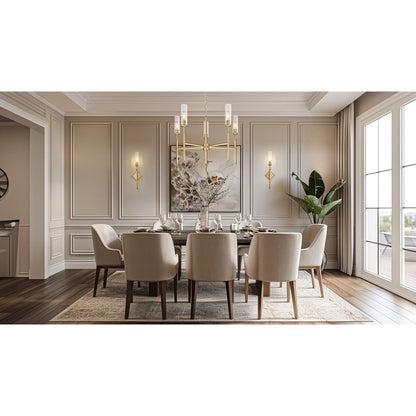 Z-Lite Esme 5 Light Chandelier, Modern Gold/Clear