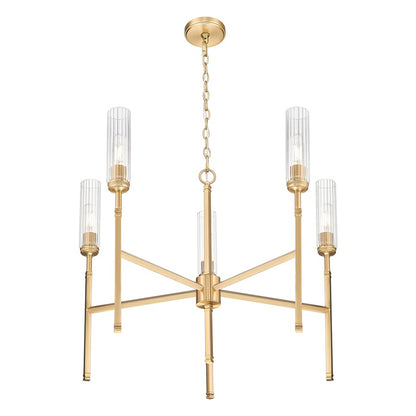 Z-Lite Esme 5 Light Chandelier, Modern Gold/Clear