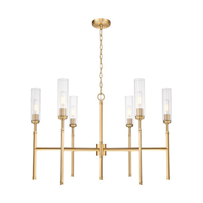 Z-Lite Esme 6 Light Chandelier, Modern Gold/Clear - 3047-6MGLD