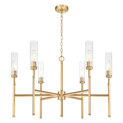 Z-Lite Esme 6 Light Chandelier, Modern Gold/Clear