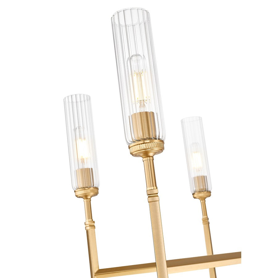 Z-Lite Esme 6 Light Chandelier, Modern Gold/Clear