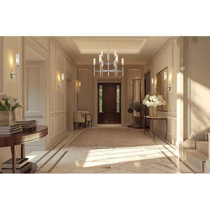 Z-Lite Esme 9 Light Chandelier, Brushed Nickel/Clear