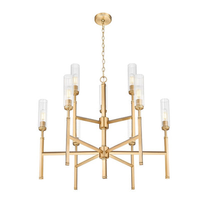 Z-Lite Esme 9 Light Chandelier, Modern Gold/Clear