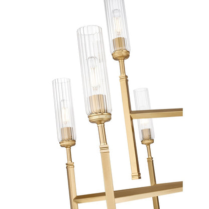 Z-Lite Esme 9 Light Chandelier, Modern Gold/Clear