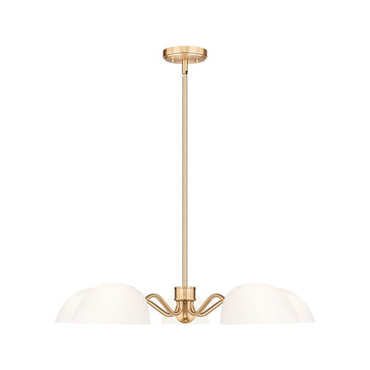 Z-Lite Breton 5 Light Chandelier, Modern Gold/White