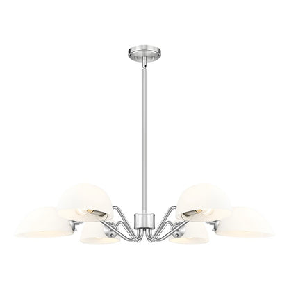 Z-Lite Breton 6 Light Chandelier, Brushed Nickel/White - 3048-6BN