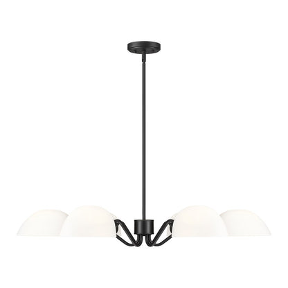 Z-Lite Breton 6 Light Chandelier, Matte Black/White