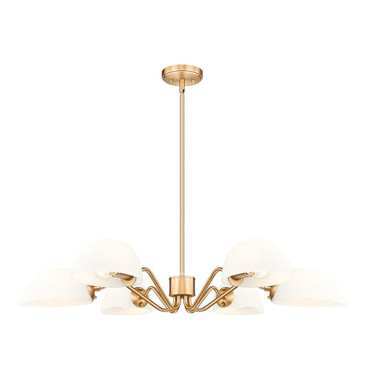 Z-Lite Breton 6 Light Chandelier, Modern Gold/White - 3048-6MGLD