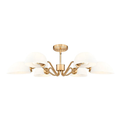 Z-Lite Breton 6 Light Chandelier, Modern Gold/White