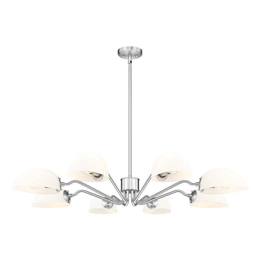 Z-Lite Breton 8 Light Chandelier, Brushed Nickel/White - 3048-8BN