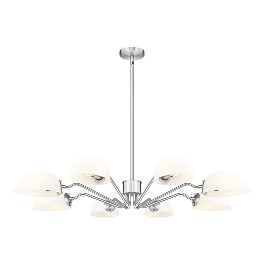 Z-Lite Breton 8 Light Chandelier, Brushed Nickel/White - 3048-8BN