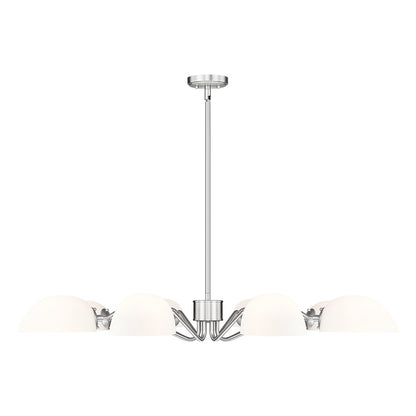 Z-Lite Breton 8 Light Chandelier, Brushed Nickel/White