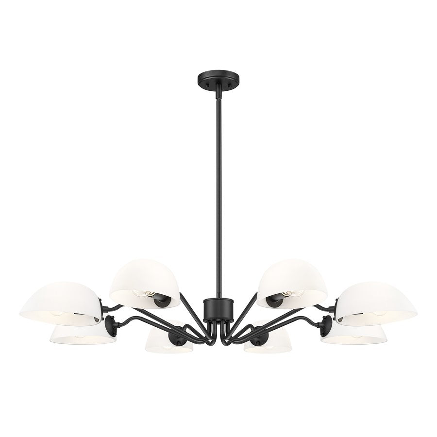 Z-Lite Breton 8 Light Chandelier, Matte Black/White - 3048-8MB