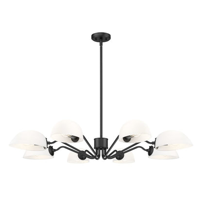 Z-Lite Breton 8 Light Chandelier, Matte Black/White - 3048-8MB