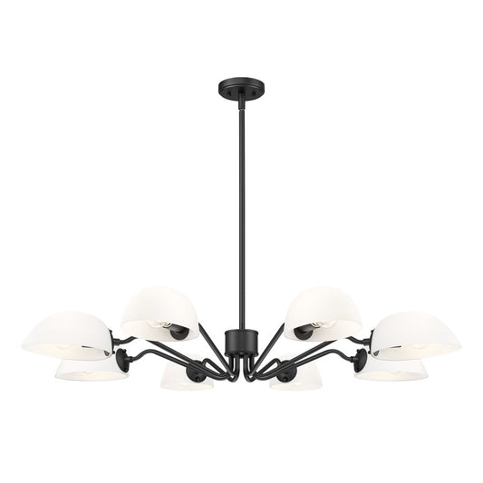 Z-Lite Breton 8 Light Chandelier, Matte Black/White - 3048-8MB