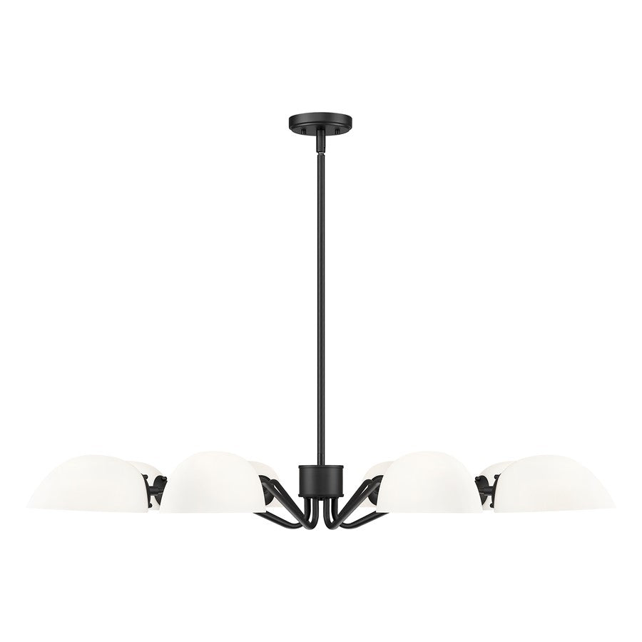 Z-Lite Breton 8 Light Chandelier, Matte Black/White