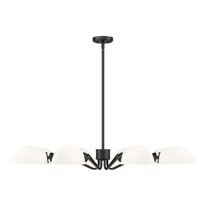 Z-Lite Breton 8 Light Chandelier, Matte Black/White