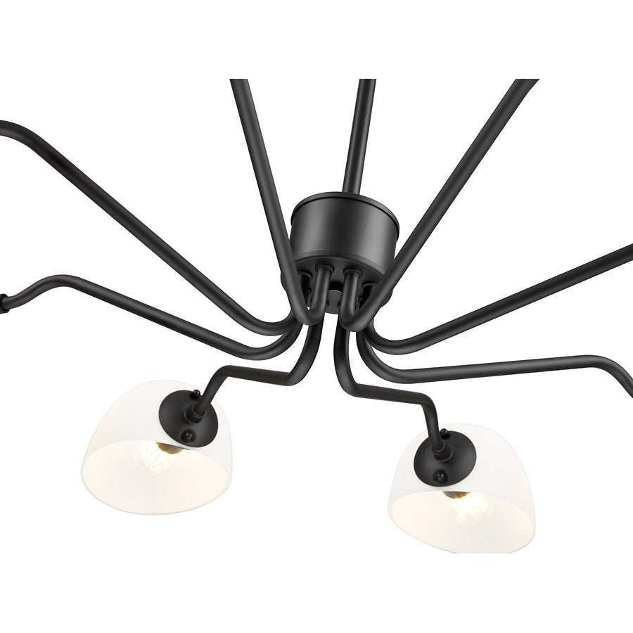 Z-Lite Breton 8 Light Chandelier, Matte Black/White