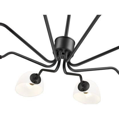 Z-Lite Breton 8 Light Chandelier, Matte Black/White