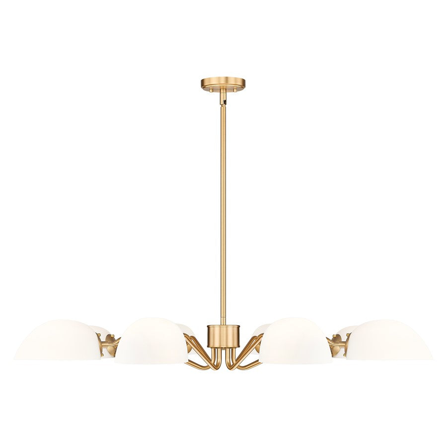Z-Lite Breton 8 Light Chandelier, Modern Gold/White
