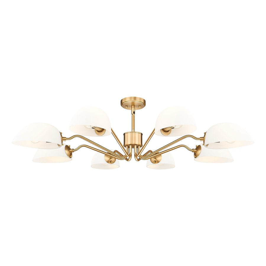 Z-Lite Breton 8 Light Chandelier, Modern Gold/White