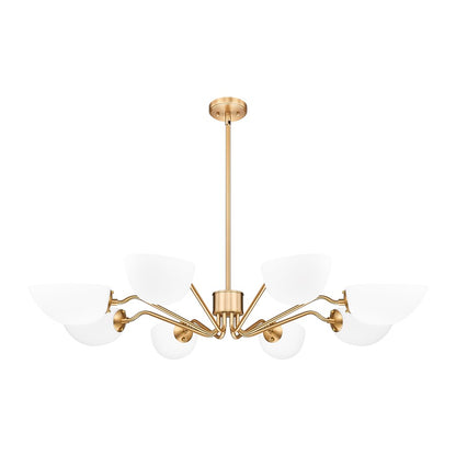 Z-Lite Breton 8 Light Chandelier, Modern Gold/White