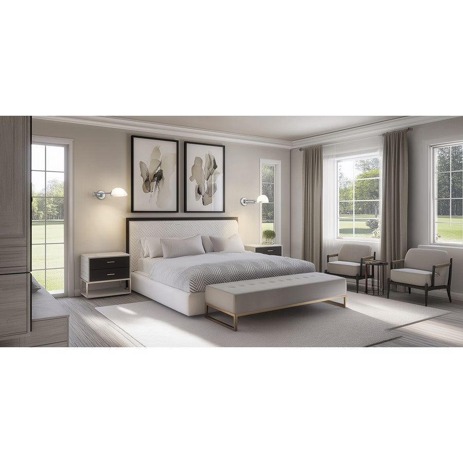 Z-Lite Breton 1 Light Wall Sconce, Brushed Nickel/White