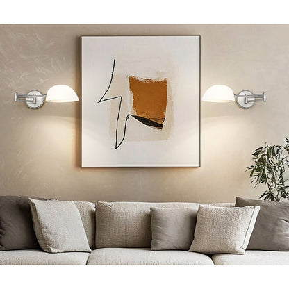 Z-Lite Breton 1 Light Wall Sconce, Brushed Nickel/White