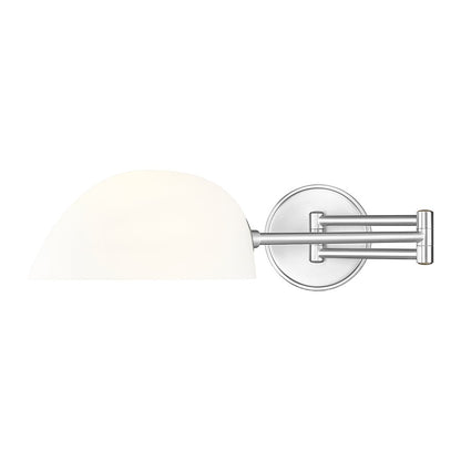 Z-Lite Breton 1 Light Wall Sconce, Brushed Nickel/White