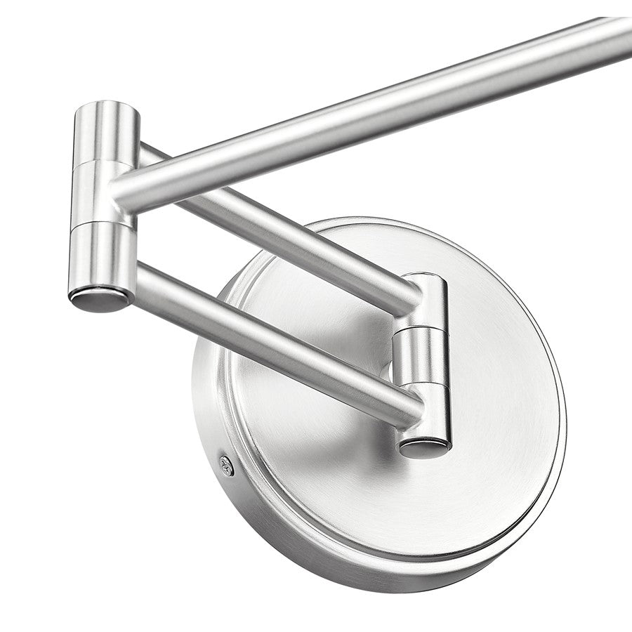 Z-Lite Breton 1 Light Wall Sconce, Brushed Nickel/White