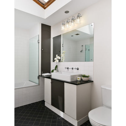 4 Light Bathroom Vanity Light, Clear