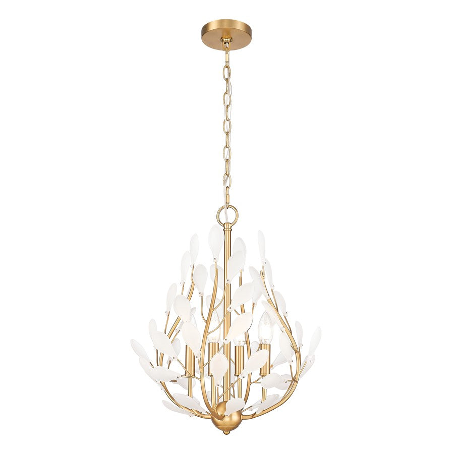 Z-Lite Claudine 4 Light Chandelier, Modern Gold/Frosted - 353-18MGLD