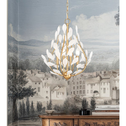 Z-Lite Claudine 4 Light Chandelier, Modern Gold/Frosted