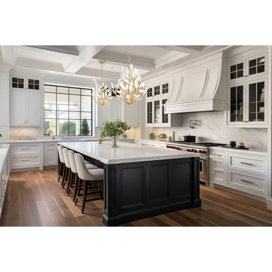 Z-Lite Claudine 4 Light Chandelier, Modern Gold/Frosted