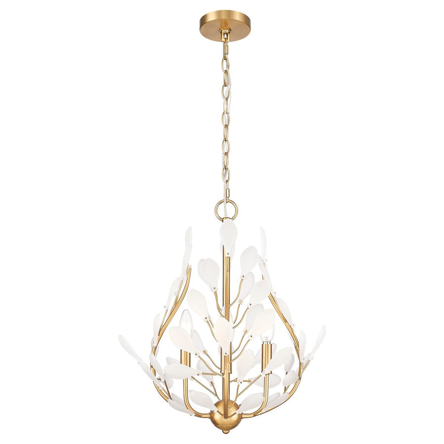 Z-Lite Claudine 4 Light Chandelier, Modern Gold/Frosted