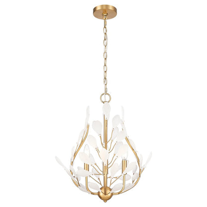 Z-Lite Claudine 4 Light Chandelier, Modern Gold/Frosted
