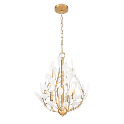 Z-Lite Claudine 4 Light Chandelier, Modern Gold/Frosted