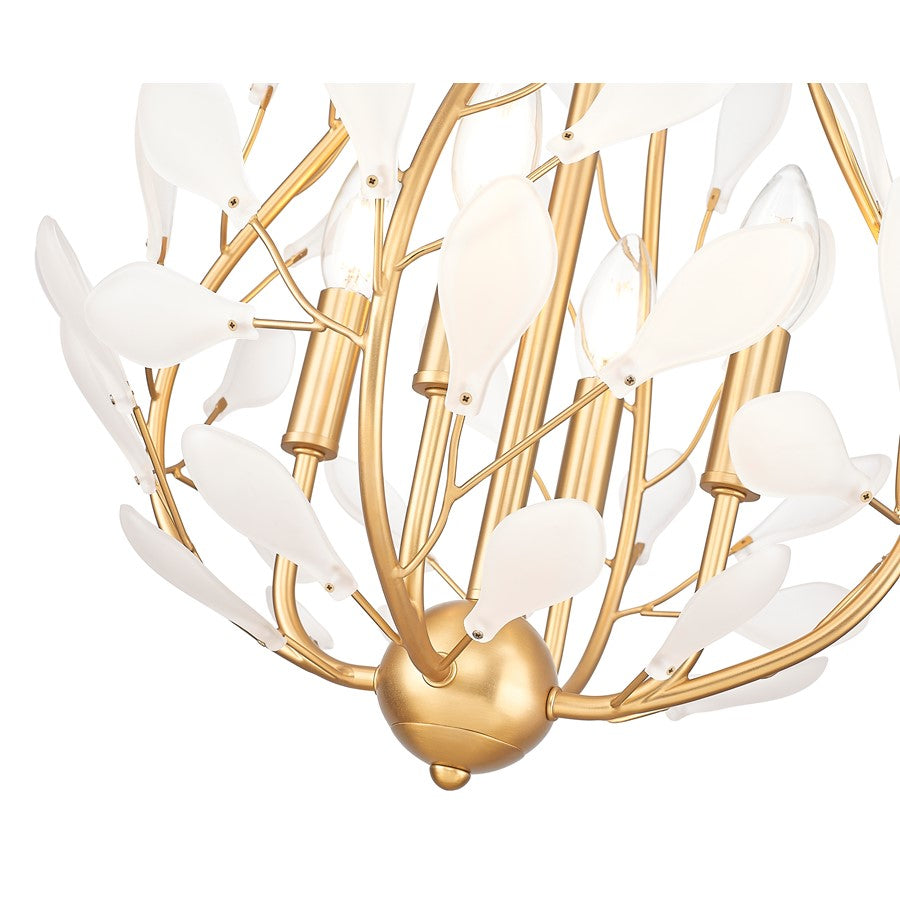 Z-Lite Claudine 4 Light Chandelier, Modern Gold/Frosted