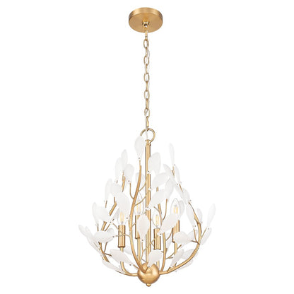 Z-Lite Claudine 4 Light Chandelier, Modern Gold/Frosted