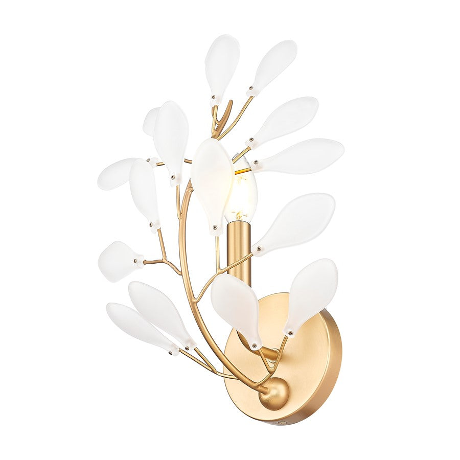 Z-Lite Claudine 1 Light Wall Sconce, Modern Gold/Frosted