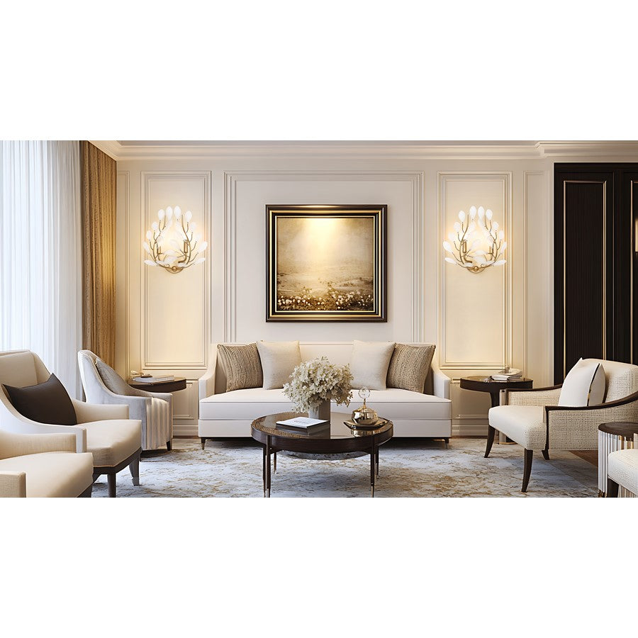 Z-Lite Claudine 2 Light Wall Sconce, Modern Gold/Frosted