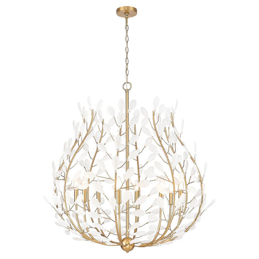 Z-Lite Claudine 8 Light Chandelier, Modern Gold/Frosted - 353-38MGLD