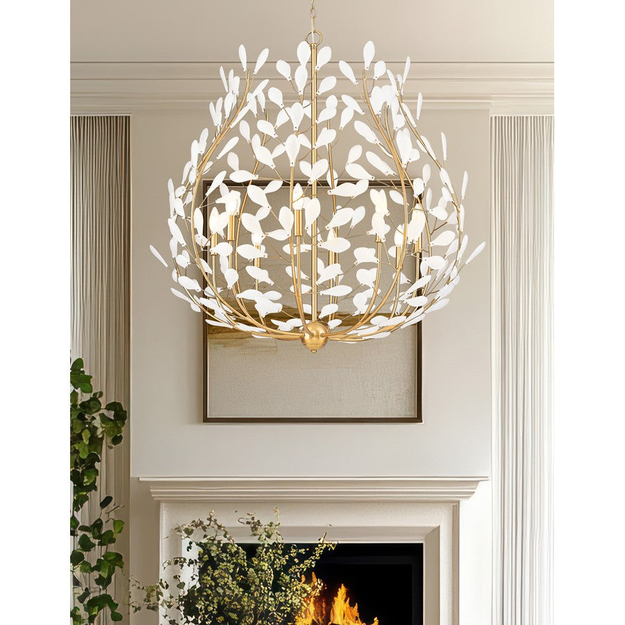 Z-Lite Claudine 8 Light Chandelier, Modern Gold/Frosted