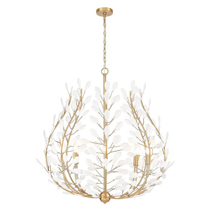 Z-Lite Claudine 8 Light Chandelier, Modern Gold/Frosted