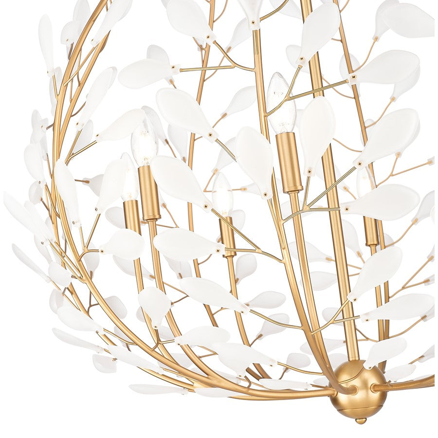Z-Lite Claudine 8 Light Chandelier, Modern Gold/Frosted