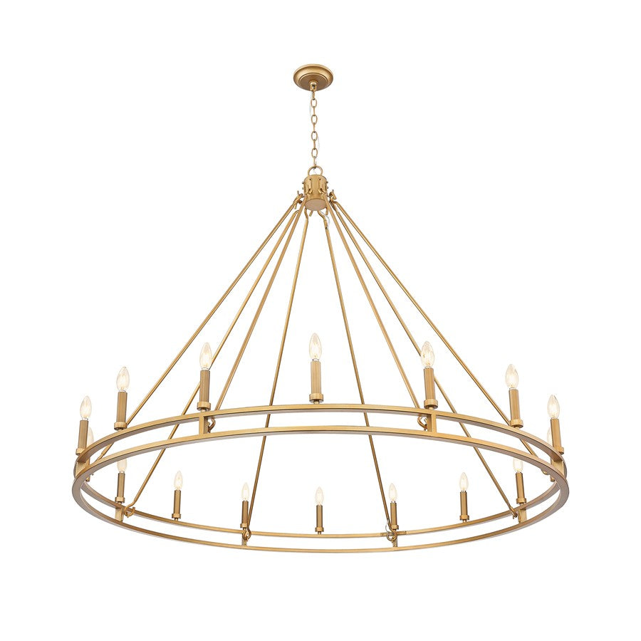 Z-Lite Dennison 60in 16-Light Chandelier | Transitional Signature Brass Steel | Dining Room & Great Room | 60 x 60 x 49 in | Model 4005-16SBR